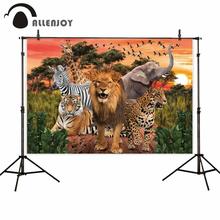 Allenjoy fundo para foto animais africanos elefante leão safari fotografia pano de fundo photocall photobooth atirar 2024 - compre barato