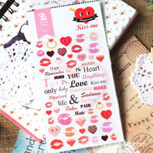 Adesivo decorativo em 3d da série "kiss me", adesivo criativo de livro de recortes para diário, etiqueta diy em papelaria de telefone, 1 peça 2024 - compre barato