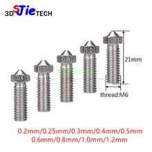 1pcs Vyper 3D printer Volcano Extra Lengthen stainless steel M6 Nozzle All Metal for 1.75mm  0.2/0.25/0.3/0.4/0.5/0.8/1.0/1.2mm 2024 - buy cheap