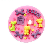 Free shipping Dog /house/bone Modelling fondant silicon mold chocolate cake decoration silicone mold silicone mold 2024 - buy cheap