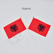 Албания 14*21 см 10 штук баннер, флаг для удовлетворения парадные вечерние ручной развевающийся Национальный Флаг Албании 2024 - купить недорого