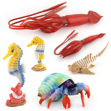 6 видов стилей, морской мир океана, животные, набор, морская жизнь, имитация фигуры, осьминог, краб, коллекция, модель куклы для детей, подарок, игрушки 2024 - купить недорого