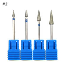 HYTOOS 4Pcs Cone Diamond Nail Drill Bit Set 3/32" Cuticle Burr Manicure Bits Drill Accessories Milling Cutters Nail Mills D2 2024 - buy cheap