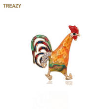 New Fashion Gold Color Cock Brooches Colorful Enamel Rhinestone Animal Rooster Brooch Pin Birthday Party Accessories 2024 - buy cheap
