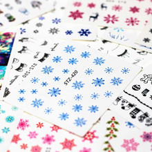 1pcs Smiling Face Snowflake Cartoon Nail Art Sticker Set Black Lace Glitter Flower Water Decal Slider Wraps Decor Manicure Ns213 2024 - buy cheap