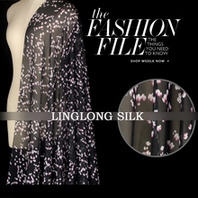 Tecido de seda natural de seda pura do vestido do chiffon da tela 8mm da cópia floral largura 53 "-135cm100% com flores de cerejeira 2024 - compre barato