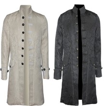 Traje cortavientos de manga larga Steampunk para hombre, Prendas de Vestir Vintage, chaqueta gótica de brocado, abrigo de invierno, chaquetas de boda, 2018 2024 - compra barato