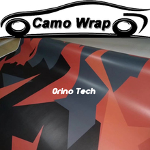 Película de vinilo de camuflaje negro y naranja para envolver el coche ORINO, vehículo, motocicleta, Scooter, calcomanía, envoltura de lámina de camuflaje, burbuja sin aire 2024 - compra barato