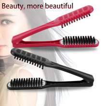 Pro Hairdressing Straightener Nylon Hair Straightening Double Brushes V Shape Comb Clamp Not Hurt Styling Tools DIY Home 2024 - buy cheap