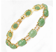 Fashion Jewelry  green stone bracelet 7.5" AAA>Wholesale Lovely Women's Wedding Jewelry 2024 - buy cheap