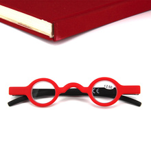 Мини-очки UVLAIK для чтения для мужчин и женщин, дизайнерские винтажные круглые маленькие очки в чёрной, Красной оправе с диоптриями 2024 - купить недорого