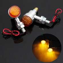 Sliver Motorcycle 12v Indicator Turn Signal Light Amber Lens Flasher Lights E-mark for Harley Sportster Chopper Softail Bobber 2024 - buy cheap