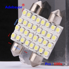 Bombillas de luz LED para Interior de coche, luz de techo del coche, 100X41mm, 1210, 3528, 16 SMD, color blanco 2024 - compra barato