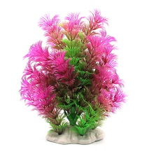 Plástico acuario Decoración multicolor plantas artificiales hierba flor ornamento decoración paisaje Decoración 2024 - compra barato