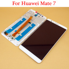 100% Протестировано 6,0 для Huawei Mate 7 Mate7 MT7 MT7-TL10 MT7-TL00 MT7-L09 ЖК-дисплей + сенсорный экран дигитайзер в сборе с рамкой 2024 - купить недорого