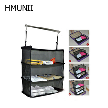 HMUNII 3 Layers Portable Travel Storage Mesh Bag Hook Hanging Organizer Wardrobe Clothes Storage Rack Holder Travel accessories 2024 - buy cheap
