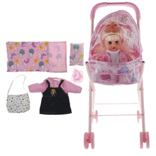 Cochecito de muñeca desmontable con visera de sol, carrito de bebé recién nacido, accesorio de simulación de lactancia 2024 - compra barato