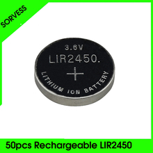 Sorvess-batería recargable de iones de litio de 120mAH, pila de moneda de iones de litio de 3,6 V, reemplazo de botón de iones de litio para CR2450 CR 2450, 50 Uds. 2024 - compra barato