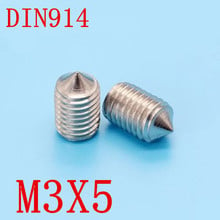 1000pc DIN914 m3x5 M3*5 Stainless Steel Metric Thread Grub Screws Cone Point Hexagon Socket Set Screws Headless 2024 - buy cheap
