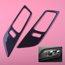 2PCS/Set Black Carbon Fiber Interior Door Handle Overlay Cover Trim Fit for Ford Mustang 2015 2016 2017 2018 2024 - buy cheap