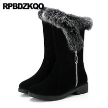 Piel De Carnero Zapatos Punta Redonda Tamaño 41 Fornido Ante Moda Peludo Negro Piel Real Cargadores Grandes La Nieve Del Invierno Tamaño Genuina Hecho A Mano Mujer Mediados Becerro Femenino Moda Chino Nuevo Señoras 2024 - compra barato