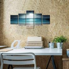 Холст HD Печать картинки настенные художественные плакаты 5 шт. голубое небо морские волны пляж пейзаж картины Домашний декор рамки для гостиной 2024 - купить недорого