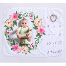 Infant Baby Milestone Blanket DIY Photo Photography Props Newborn Flower Letter Printed Monthly Growth Blankets 76*102cm 2024 - buy cheap