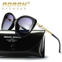 Солнцезащитные очки AORON женские поляризационные, модные брендовые дизайнерские зеркальные солнечные очки «кошачий глаз» с розовыми линзами, UV400 2024 - купить недорого
