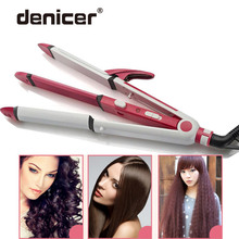 2 Colors 3 in 1 Electric Hair Curler and Straightener Personal Hair Styling Tools Wave Tourmaline Ceramic Styler Curling Iron 2024 - buy cheap