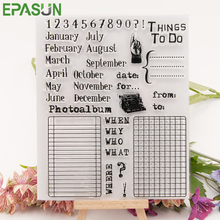 Clear Stamps Sets Transparent Calendar for Backgrounds Scrapbooking Stamp DIY Kids Fun Card Making Decoration 2024 - buy cheap