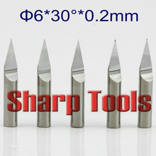 6*0.2mm 30 Degree V Shape Micro Router Bits CNC PCB Tools Set Solid Carbide Milling Cutters for Metal Engraving Carving Machine 2024 - buy cheap