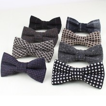 Superior Classical Formal 100% Wool Bow Tie Gravata Colors Houndstooth Pattern Necktie Mens Luxury Ties Tweed Bowtie No.21-28 2024 - buy cheap