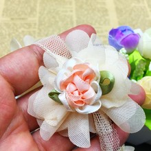 10X Vintage Rose Flower French Lace Trim Chiffon Embroidered Applique Handmade DIY For Costume Hat Decoration Sewing Craft 2024 - buy cheap