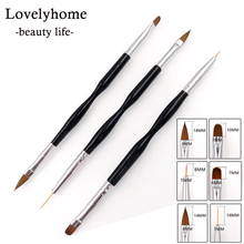 1PCS Nail Art Tools Brushes Double Head Black Handle Drawing Paint Liner Flat Brush Pen UV Gel Polish Tips Manicure Tools 2024 - buy cheap