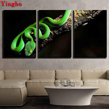 3pcs,5D Diy Diamond Painting full Square round Diamond Embroidery Green snake Picture rhinestone Mosaic Painting Home Decoration 2024 - compre barato