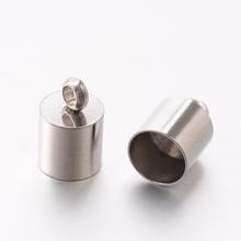 304 Stainless Steel Cord Ends, Stainless Steel Color, 10x6.5mm, Hole: 2mm and 6mm 2024 - buy cheap