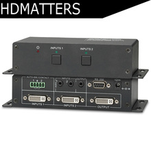 2X1 2-port DVI Switcher selector com áudio & RS232 controle DVI 2 em 1 para fora Interruptor caixa de 1920X1080 2024 - compre barato