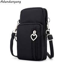 2018 Women canvas phone bag Crossbody Messenger bag Small Shoulder Bags Fold Closure Handbag Purses 2024 - buy cheap