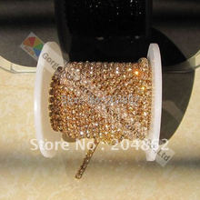 Corrente de copo de cristal de strass, conjunto denso de 10 jardas ss6 8 12 ss16 4mm, pedras em ouro para joalheiros diy 2024 - compre barato