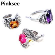 100pcs/lot Crystal Rhinestone CZ Ring Mixed Sizes Colorful Top Quality Women Ring jewelry Wholesale 2024 - buy cheap