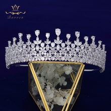 Stunning Full Zircon Brides Crowns Tiaras Headpieces Clear Crystal Bridal Hairbands Wedding Hair Accessories 2024 - buy cheap
