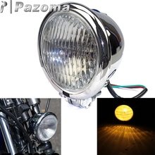 Motorcycle 4.5" Bates Style Headlight 4-1/2" H4 Headlight Head Light For Harley Old School Bobber Chopper Custom Chrome Headlamp 2024 - buy cheap