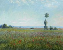 Pintura al óleo sobre lienzo, lienzo pintado a mano de alta calidad, reproducción de óleo, pintura de Claude Monet, el campo de las amapolas, paisaje artístico 2024 - compra barato