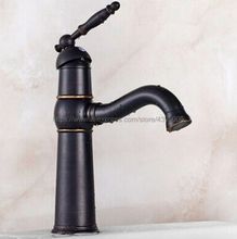 Basin Faucets Oil Rubbed Bronze Black Brass Bathroom Sink Faucets Single Handle Swivel Spout Hot And Cold Wash Basin Tap Bnf044 2024 - buy cheap