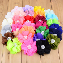 DHL Free Wholesale 500pcs/lot 30C Girls Hair Flowers Without Clip 7CM Chiffon Flowers Flat Back For DIY Hair  AccessoriesTH02 2024 - buy cheap