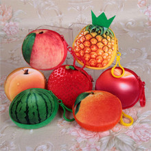 Kawaii Fruit Shape 7 Fruits Plush Coin Purse Strawberry Orange Pineapple Purse Kid Pocket Coin Pouch Gift Coin Bag Pouch Wallet 2024 - buy cheap