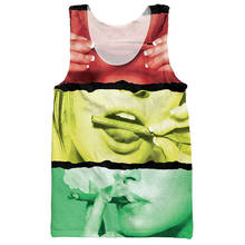 Sexy Tank Tops Rasta Girl Rolling A Blunt Sleeveless Shirt Striped Vest 3d Tee Male Jersey Summer Style Singlet Sportswear Homme 2024 - buy cheap