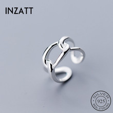 Женское кольцо INZATT, ажурное кольцо из стерлингового серебра 925 пробы с геометрическим узором для вечеринок 2024 - купить недорого