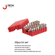 Jetech chave de fenda precisão, 32 peças, 25mm 1/4 polegadas, torque hexadecimal, kit de brocas variadas com adaptador, ferramenta de parede de madeira 2024 - compre barato