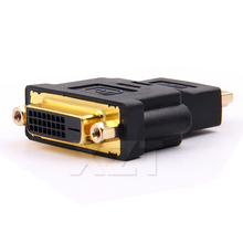Позолоченный преобразователь 1080P DVI 24 + 5 штекер-HDMI гнездо адаптер HDMI-DVI конвейер для HDTV LCD проектора компьютера 2024 - купить недорого